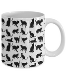 Shadow Cats all over image - White Mug