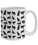 Shadow Cats all over image - White Mug