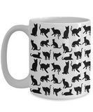 Shadow Cats all over image - White Mug