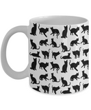 Shadow Cats all over image - White Mug