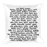 The Name of The Cat - Two font styles - Square White Pillow with insert