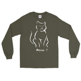Meow - White Artwork  - Unisex Long Sleeve T-Shirt