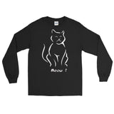 Meow - White Artwork  - Unisex Long Sleeve T-Shirt