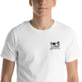 Home is where the cat is embroidered - Short-Sleeve Unisex T-Shirt