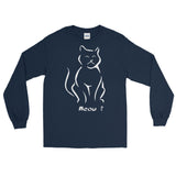 Meow - White Artwork  - Unisex Long Sleeve T-Shirt