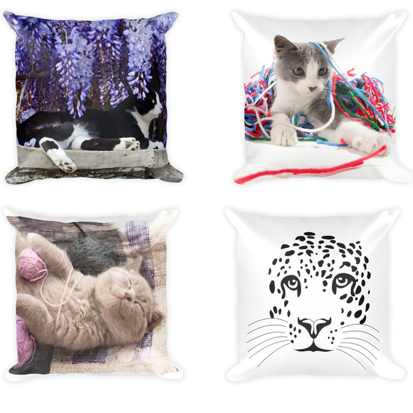 Cushion covers and Throw Pillows - For the sofa, lounge or bedroom for the cat lover in you or as a gift
