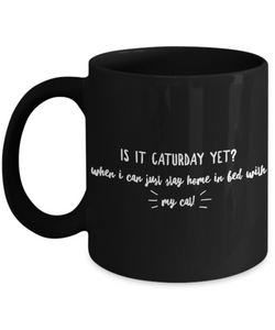 Caturday - Black mug