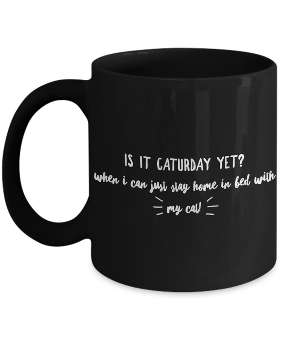Caturday - Black mug