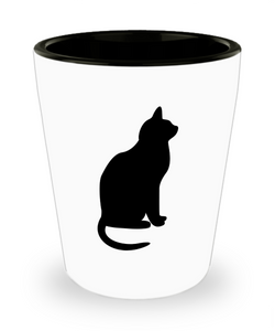Shadow Cats - Sitting - Ceramic Shot Glass