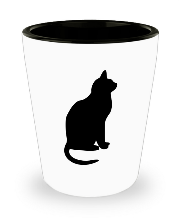 Shadow Cats - Sitting - Ceramic Shot Glass