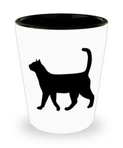 Shadow cat - Strutting it out - shot glass