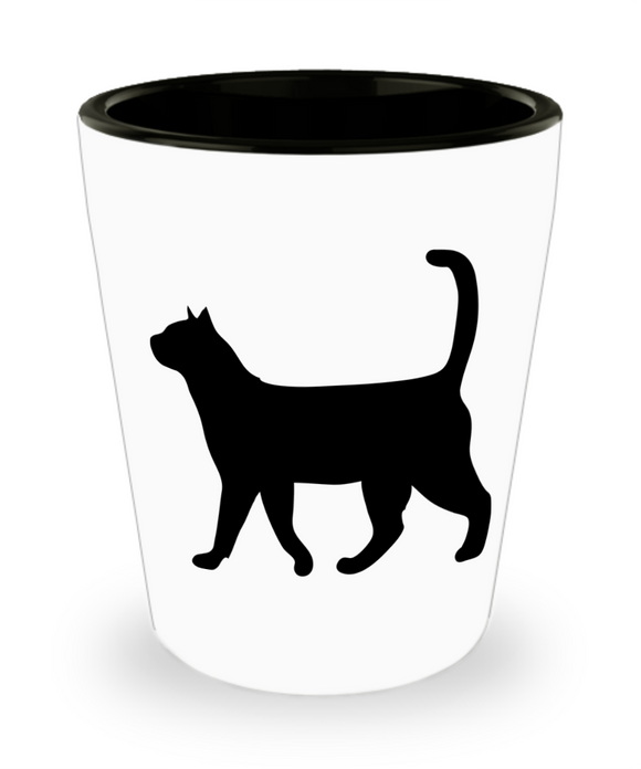 Shadow cat - Strutting it out - shot glass
