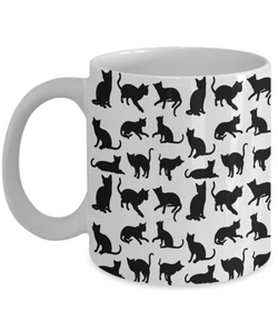 Shadow Cats all over image - White Mug