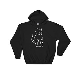 Meow - Whilte Artwork  - Hooded Sweatshirt