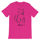 Meow - Black Artwork  - Short-Sleeve Unisex T-Shirt