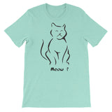 Meow - Black Artwork  - Short-Sleeve Unisex T-Shirt