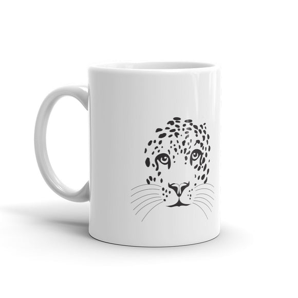 Leopard Face - White Mug