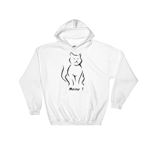 Meow -  Black Artwork - Hooded Sweatshirt