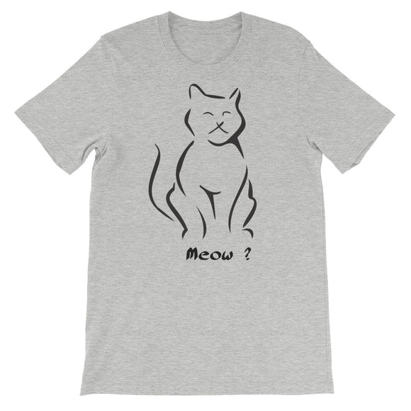 Meow - Black Artwork  - Short-Sleeve Unisex T-Shirt