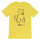 Meow - Black Artwork  - Short-Sleeve Unisex T-Shirt