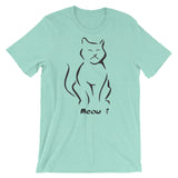 Meow - Black Artwork  - Short-Sleeve Unisex T-Shirt