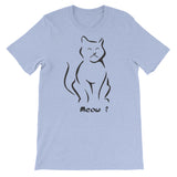 Meow - Black Artwork  - Short-Sleeve Unisex T-Shirt