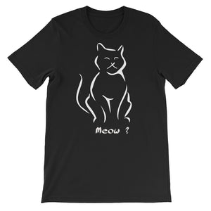 Meow - White Artwork  - Short-Sleeve Unisex T-Shirt