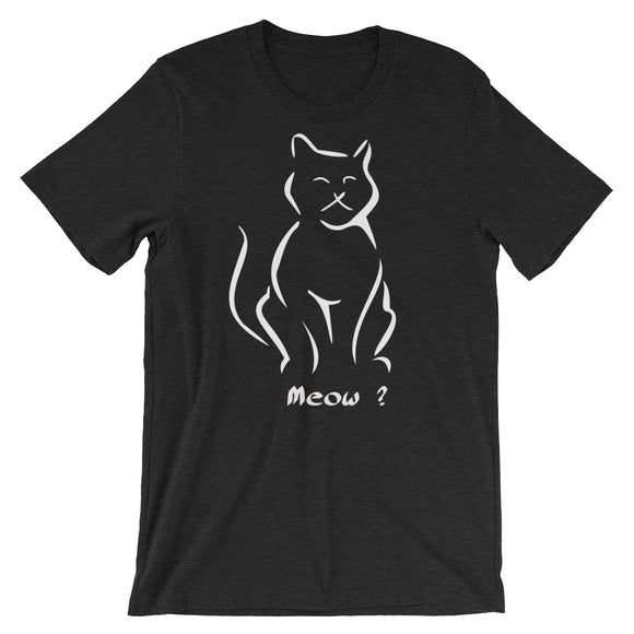 Meow - White Artwork  - Short-Sleeve Unisex T-Shirt