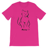 Meow - Black Artwork  - Short-Sleeve Unisex T-Shirt