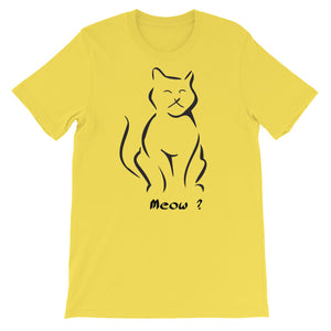 Meow - Black Artwork  - Short-Sleeve Unisex T-Shirt