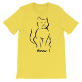 Meow - Black Artwork  - Short-Sleeve Unisex T-Shirt