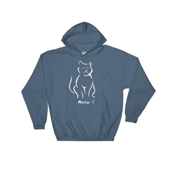 Meow - Whilte Artwork  - Hooded Sweatshirt