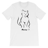 Meow - Black Artwork  - Short-Sleeve Unisex T-Shirt