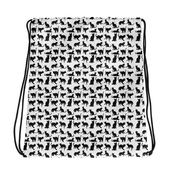 Shadow cats - Draw string craft bag, tote