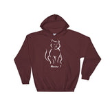 Meow - Whilte Artwork  - Hooded Sweatshirt