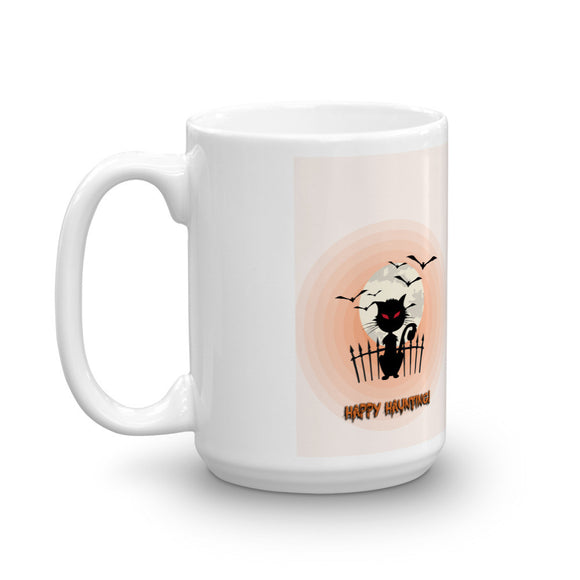 Happy Haunting Kitty - White Mug