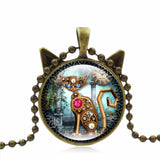 Mechanical Steampunk Cat - Necklace in Black, Silver or Brass finish